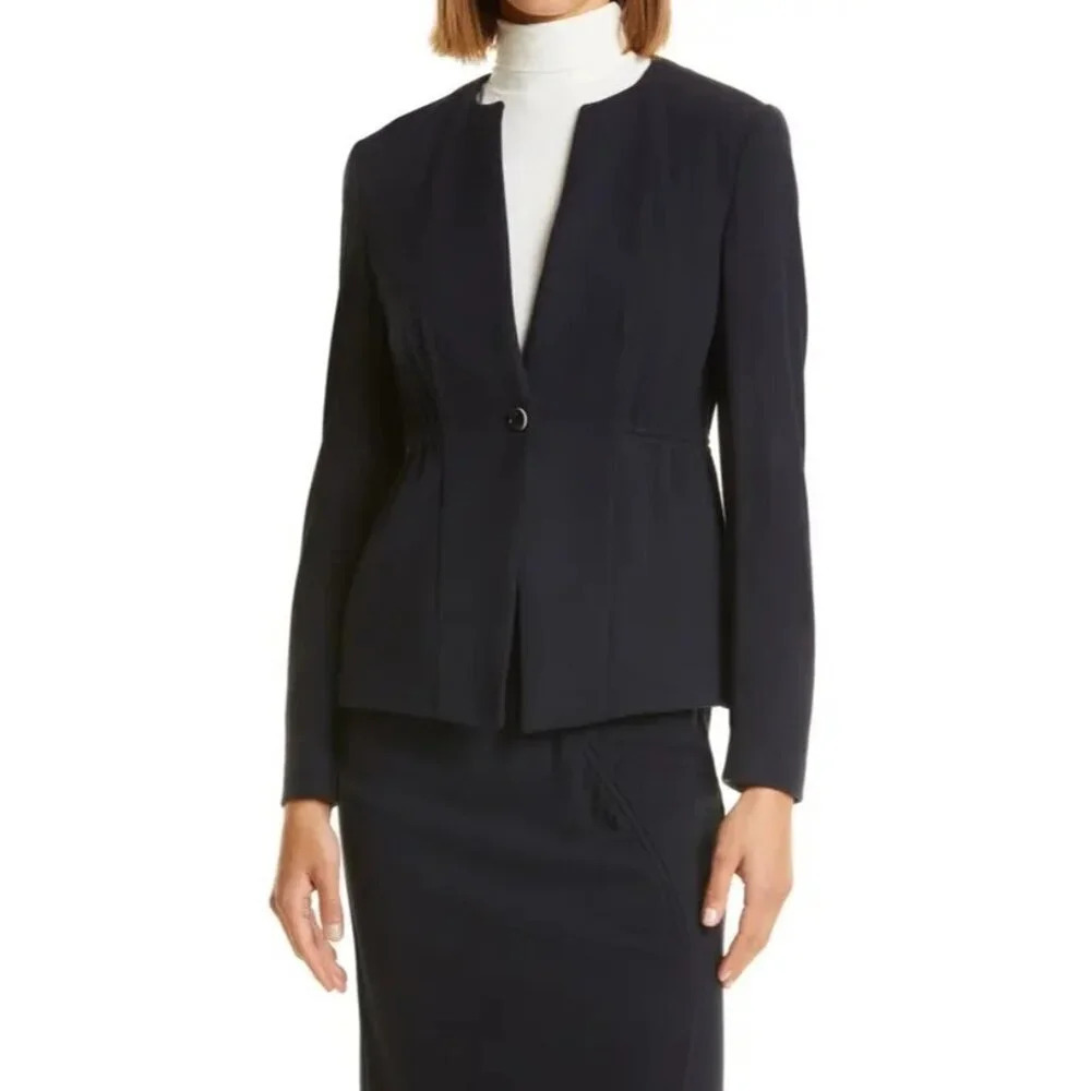 BOSS Hugo Boss Jekari Blazer Jacket 8 Navy Blue - Picture 2 of 11